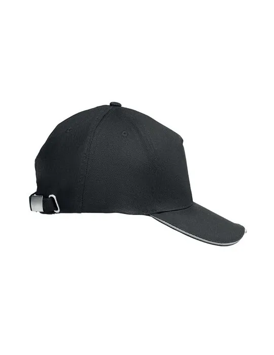 Casquette LED en coton 5 pans personnalisable LUZCAP Matières : plastique Couleurs : rouge givré impression haute définition