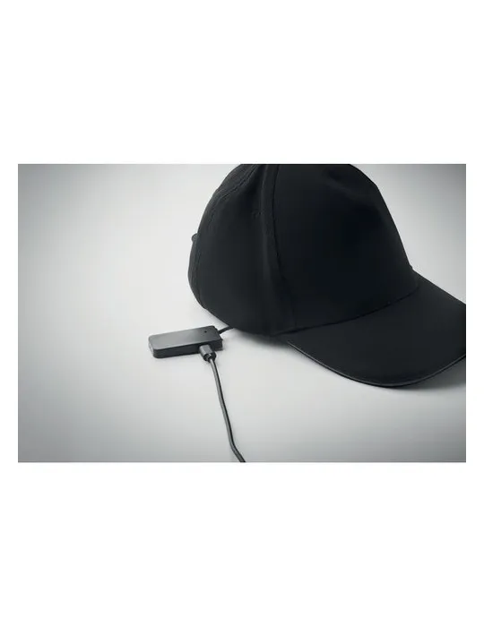 Casquette LED en coton 5 pans personnalisable LUZCAP Matières : plastique Couleurs : rouge givré accessoire événementiel unique