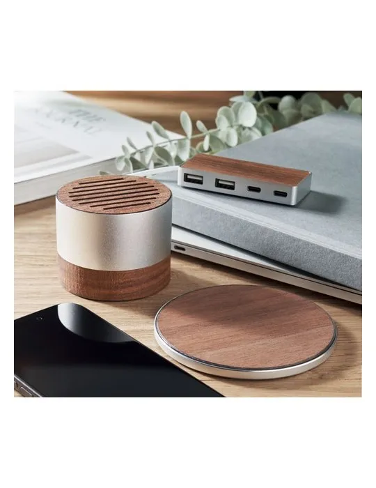 Enceinte personnalisable en aluminium recyclé SOUNEUZ Matières : plastique Couleurs : jaune givré impression haute définition