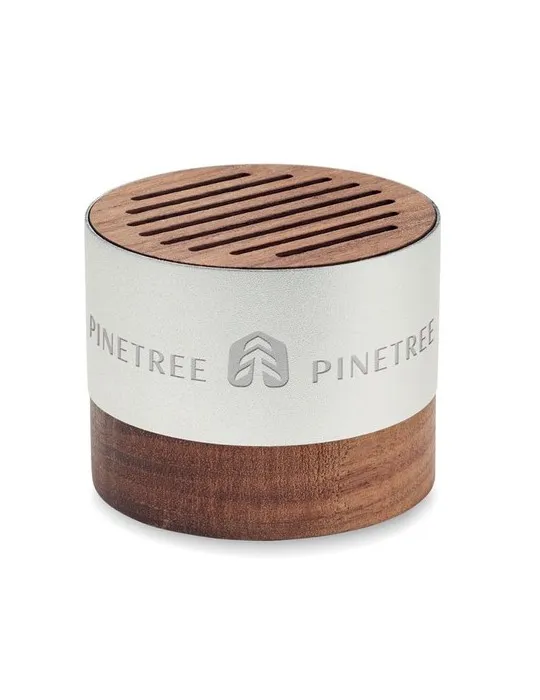 Enceinte personnalisable en aluminium recyclé SOUNEUZ Matières : plastique Couleurs : jaune givré marquage laser ultra précis