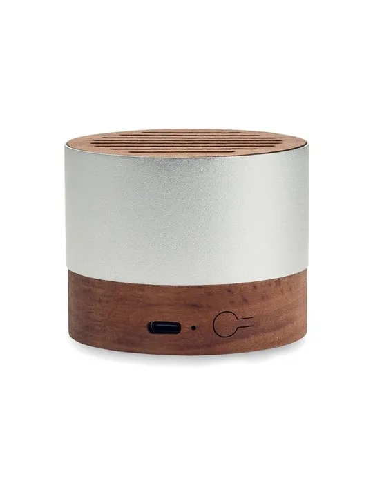 Enceinte personnalisable en aluminium recyclé SOUNEUZ Matières : plastique Couleurs : jaune givré objet promotionnel éco-respons