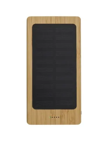 Chargeur solaire en bambou écologique 8 000mAh Joan Matières : plastique Couleurs : pourpre