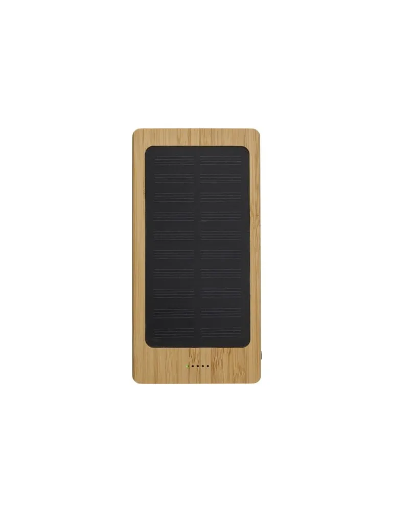 Chargeur solaire en bambou écologique 8 000mAh Joan Matières : plastique Couleurs : pourpre