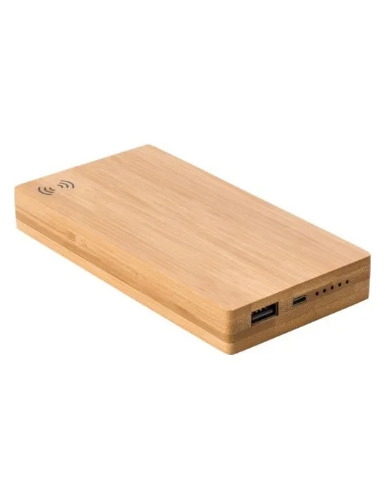 Power bank écologique en bambou 6 000mAh - Walter Matières : plastique Couleurs : blanc givré cadeau entreprise pas cher