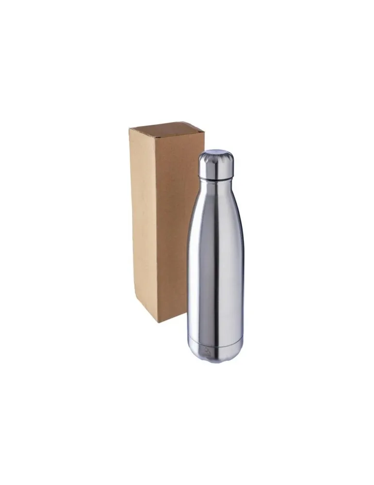 Gourde isotherme personnalisée en acier inoxydable recyclé de 500 ml - Clifford Matières : plastique Couleurs : bleu foncé givré