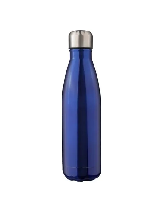 Gourde isotherme personnalisée en acier inoxydable recyclé de 500 ml - Clifford Matières : plastique Couleurs : bleu foncé givré