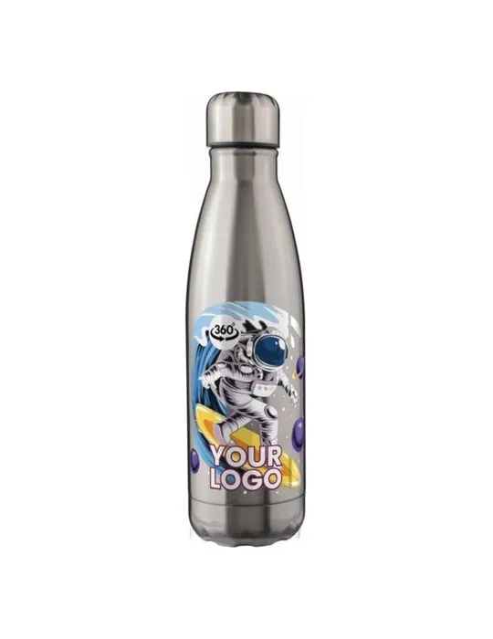 Gourde isotherme personnalisée en acier inoxydable recyclé de 500 ml - Clifford Matières : plastique Couleurs : noir objet promo