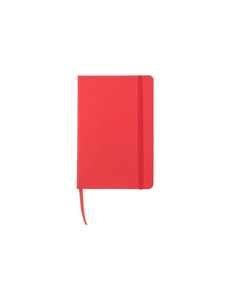 Carnet publicitaire A6 en PU - Bradley Matières : plastique Couleurs : rouge personnalisable avec votre logo