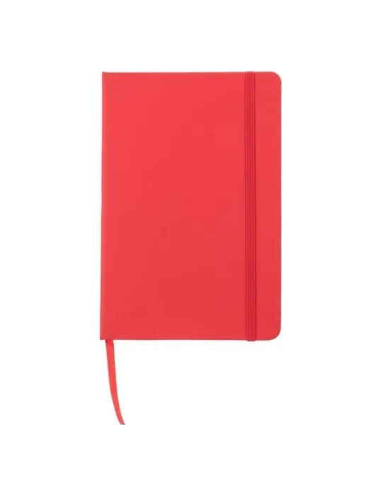 Carnet publicitaire A6 en PU - Bradley Matières : plastique Couleurs : rouge personnalisable avec votre logo