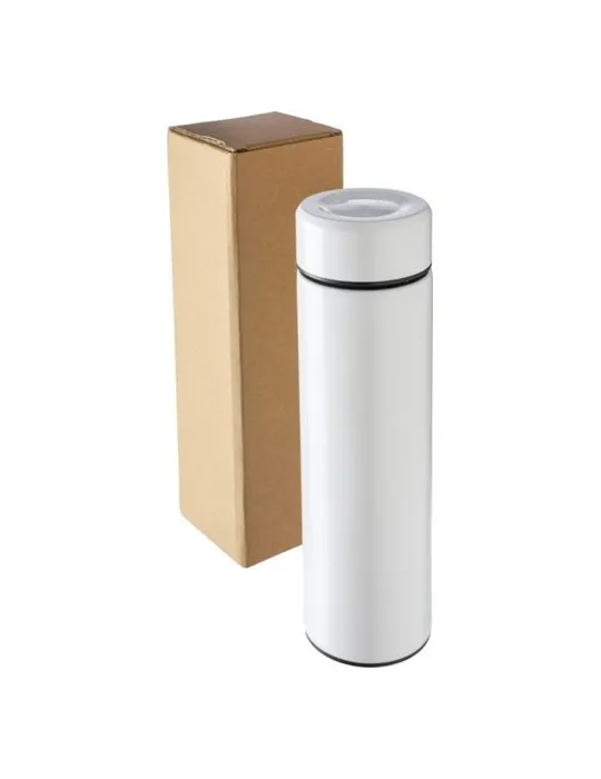 Bouteille isotherme personnalisée en acier inoxydable de 450 ml Mary Matières : plastique Couleurs : vert givré personnalisation