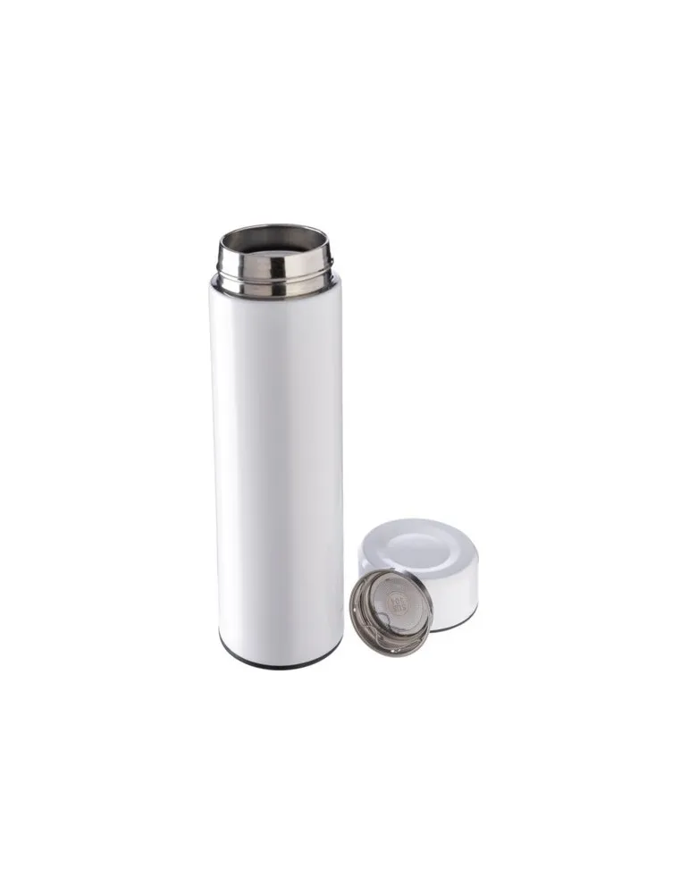 Bouteille isotherme personnalisée en acier inoxydable de 450 ml Mary Matières : plastique Couleurs : blanc givré personnalisable