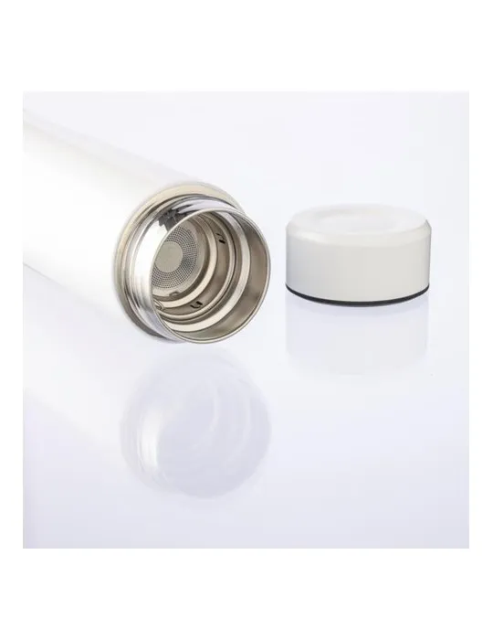 Bouteille isotherme personnalisée en acier inoxydable de 450 ml Mary Matières : plastique Couleurs : jaune givré livraison expre