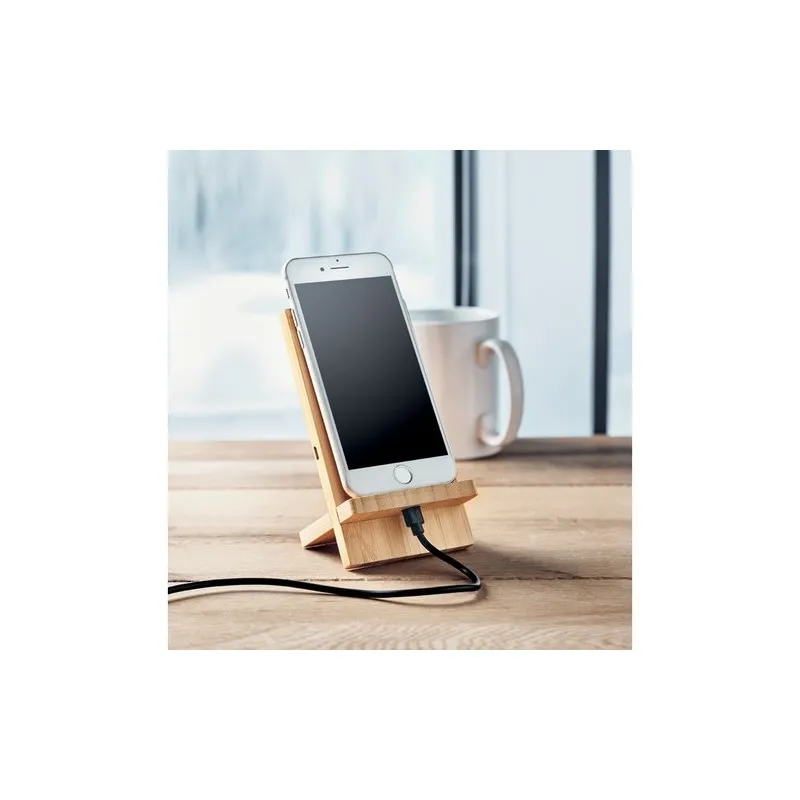 Chargeur sans fil personnalisé WHIPPY PLUS - Support et chargeur 10W Matières : polyéthylène (PE) Taille textile : S Couleurs : 