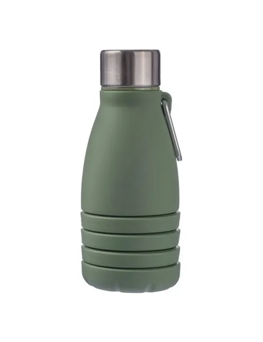 Gourde pliable personnalisée en silicone de 550 ml Erin Matières : silicone Couleurs : jaune impression haute définition