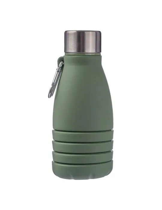 Gourde pliable personnalisée en silicone de 550 ml Erin Matières : silicone Couleurs : jaune impression haute définition