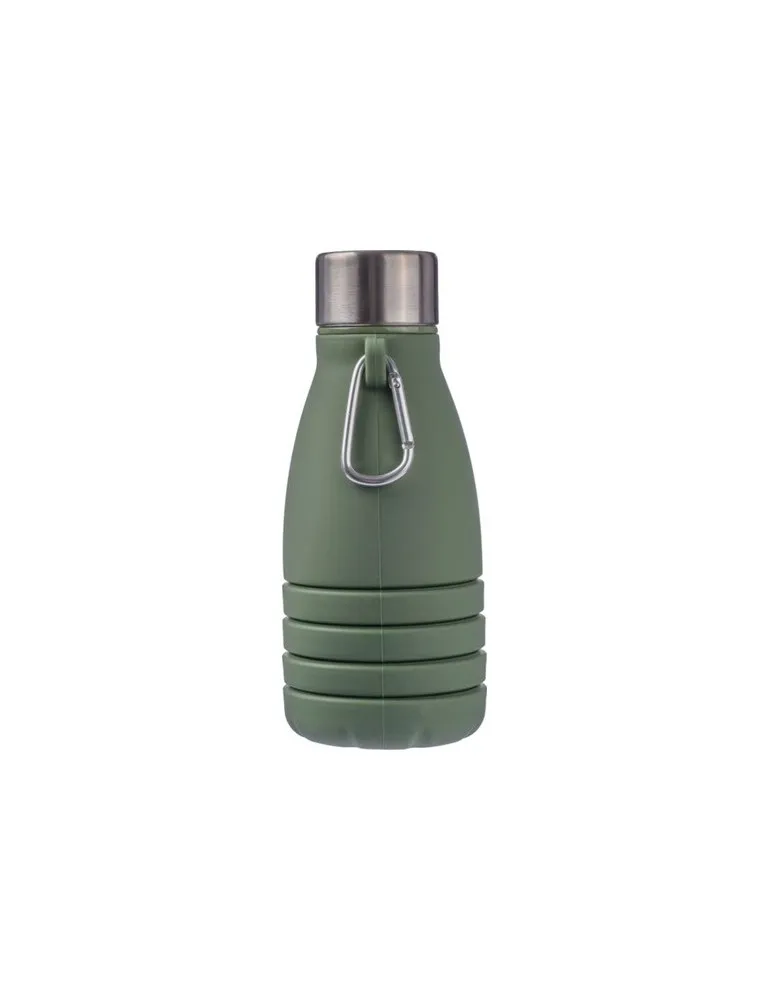 Gourde pliable personnalisée en silicone de 550 ml Erin Matières : silicone Couleurs : vert objet promotionnel éco-responsable