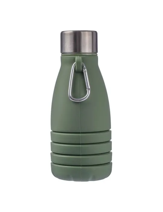 Gourde pliable personnalisée en silicone de 550 ml Erin Matières : silicone Couleurs : vert objet promotionnel éco-responsable