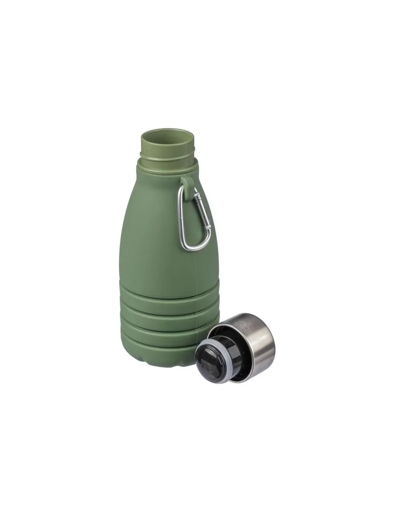 Gourde pliable personnalisée en silicone de 550 ml Erin Matières : silicone Couleurs : vert cadeau collaborateur premium