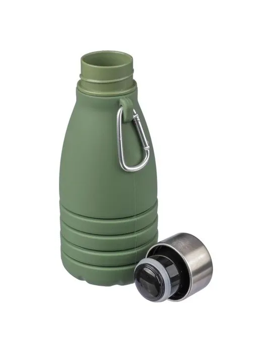 Gourde pliable personnalisée en silicone de 550 ml Erin Matières : silicone Couleurs : rouge objet promotionnel éco-responsable