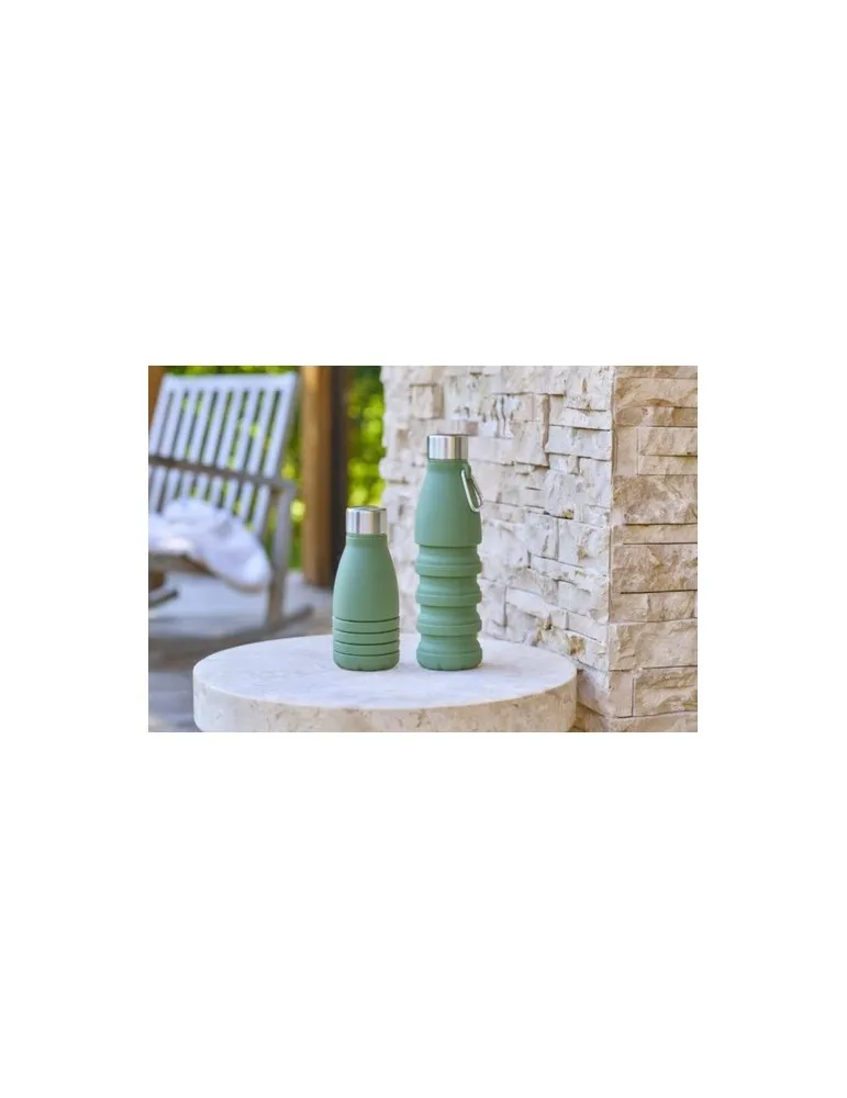 Gourde pliable personnalisée en silicone de 550 ml Erin Matières : silicone Couleurs : rouge accessoire événementiel unique