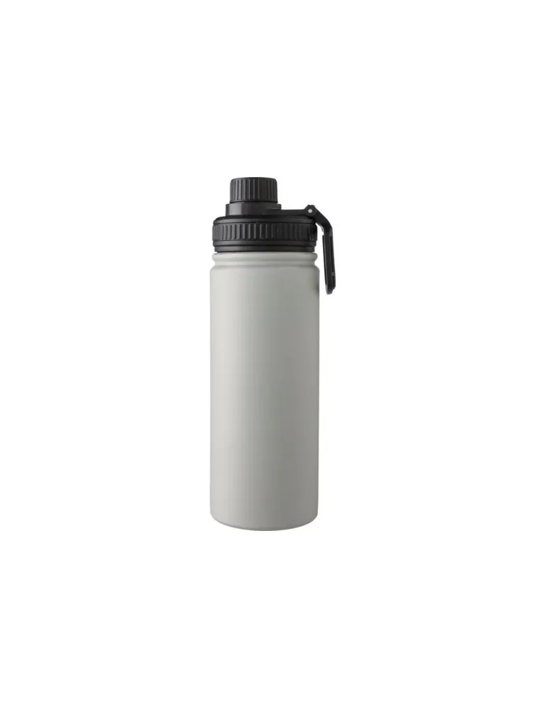 Gourde isotherme personnalisée en acier inoxydable de 500 ml - Chad Couleurs : blanc marquage laser ultra précis