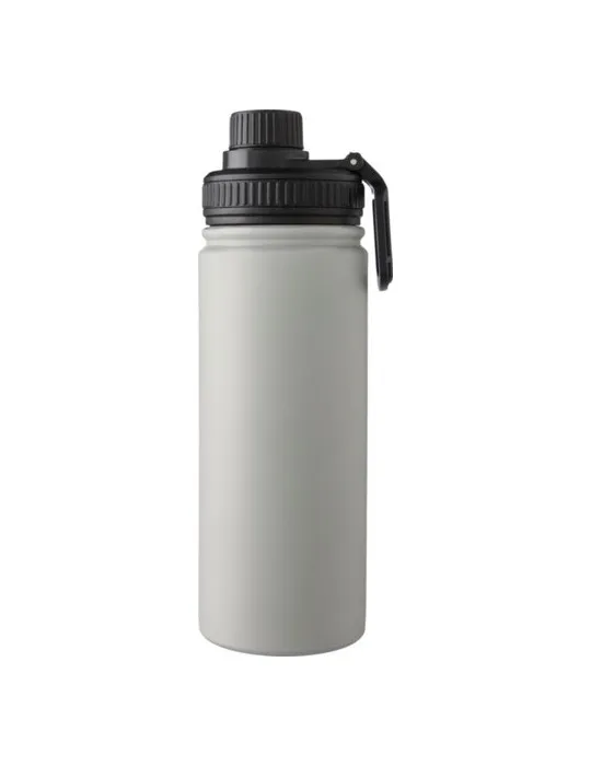 Gourde isotherme personnalisée en acier inoxydable de 500 ml - Chad Couleurs : blanc marquage laser ultra précis