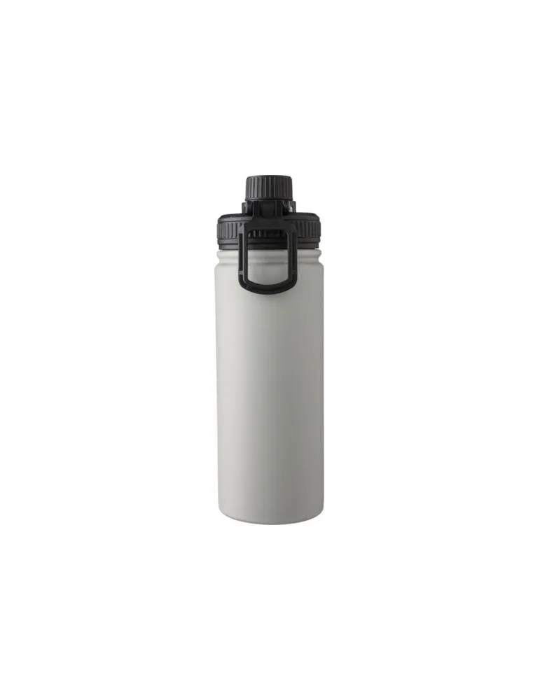 Gourde isotherme personnalisée en acier inoxydable de 500 ml - Chad Matières : liège Couleurs : blanc impression logo haute qual
