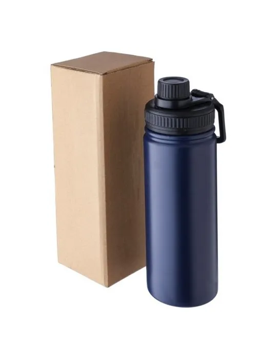 Gourde isotherme personnalisée en acier inoxydable de 500 ml - Chad Matières : liège Couleurs : blanc goodies publicitaire durab