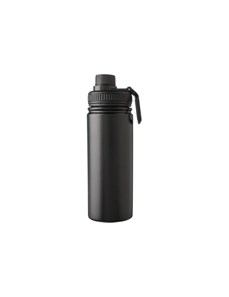 Gourde isotherme personnalisée en acier inoxydable de 500 ml - Chad Couleurs : noir personnalisable avec votre logo