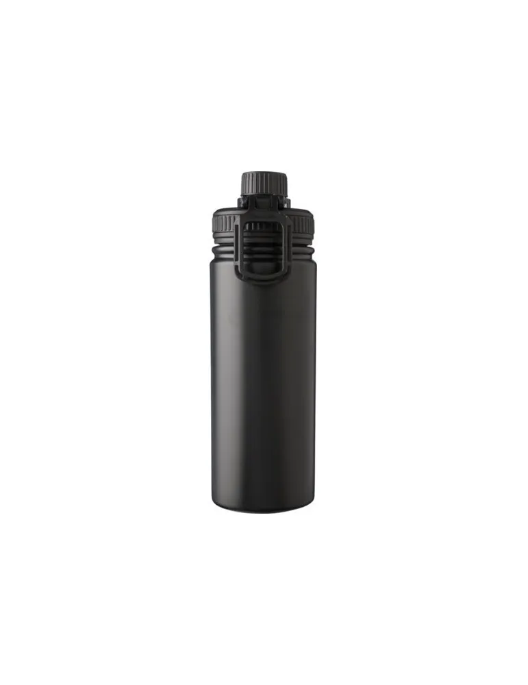 Gourde isotherme personnalisée en acier inoxydable de 500 ml - Chad Couleurs : noir marquage couleur éclatante