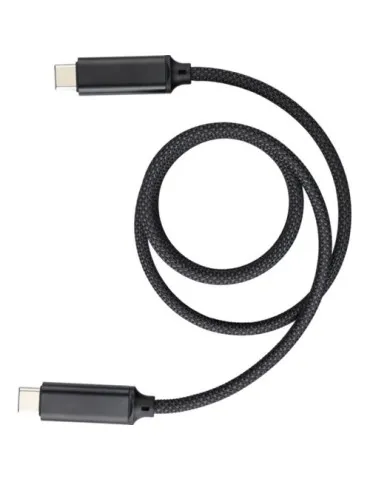 Câble publicitaire de charge et de transfert en nylon 60 W Janet Couleurs : noir Matières : polypropylène (PP) recyclé