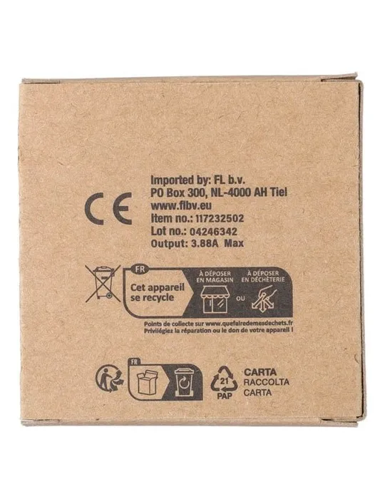 Câble publicitaire de charge et de transfert en nylon 60 W Janet Couleurs : noir Matières : polypropylène (PP) recyclé objet pro