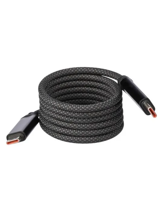 Câble publicitaire de charge et de transfert en nylon 60 W Janet Couleurs : noir Matières : polypropylène (PP) recyclé accessoir
