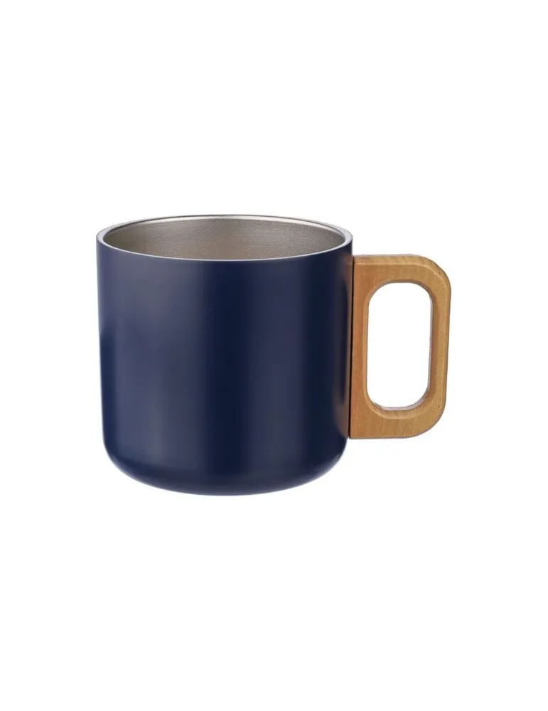 Mug isotherme personnalisé en acier inoxydable recyclé - Dwight Couleurs : noir marquage laser ultra précis