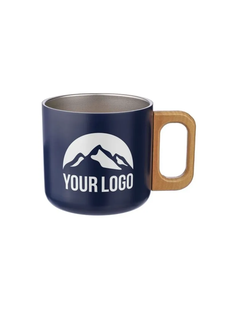 Mug isotherme personnalisé en acier inoxydable recyclé - Dwight Couleurs : noir personnalisation rapide en France