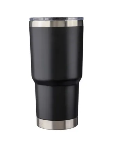 Mug isotherme personnalisé en acier inoxydable recyclé Arnold Couleurs : noir