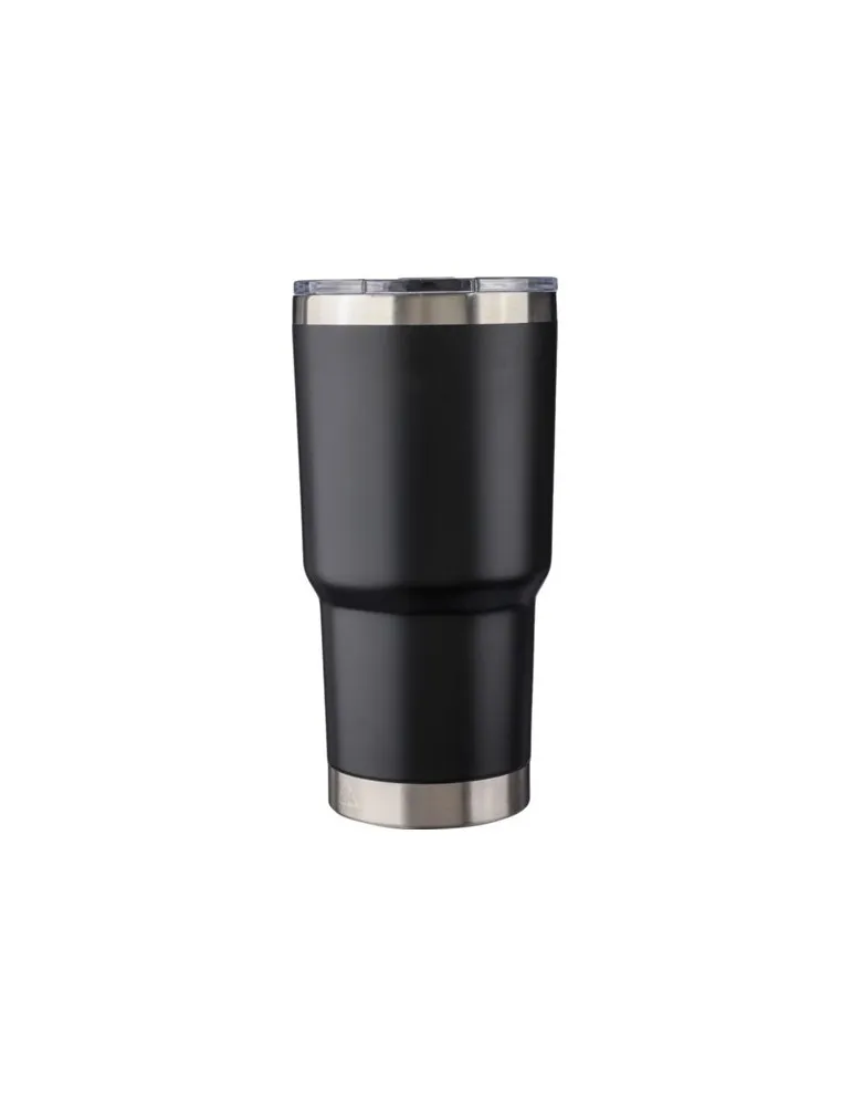 Mug isotherme personnalisé en acier inoxydable recyclé Arnold Couleurs : noir