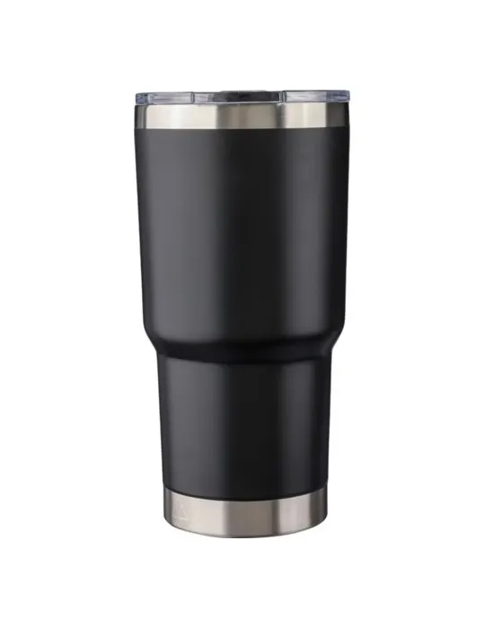 Mug isotherme personnalisé en acier inoxydable recyclé Arnold Couleurs : noir