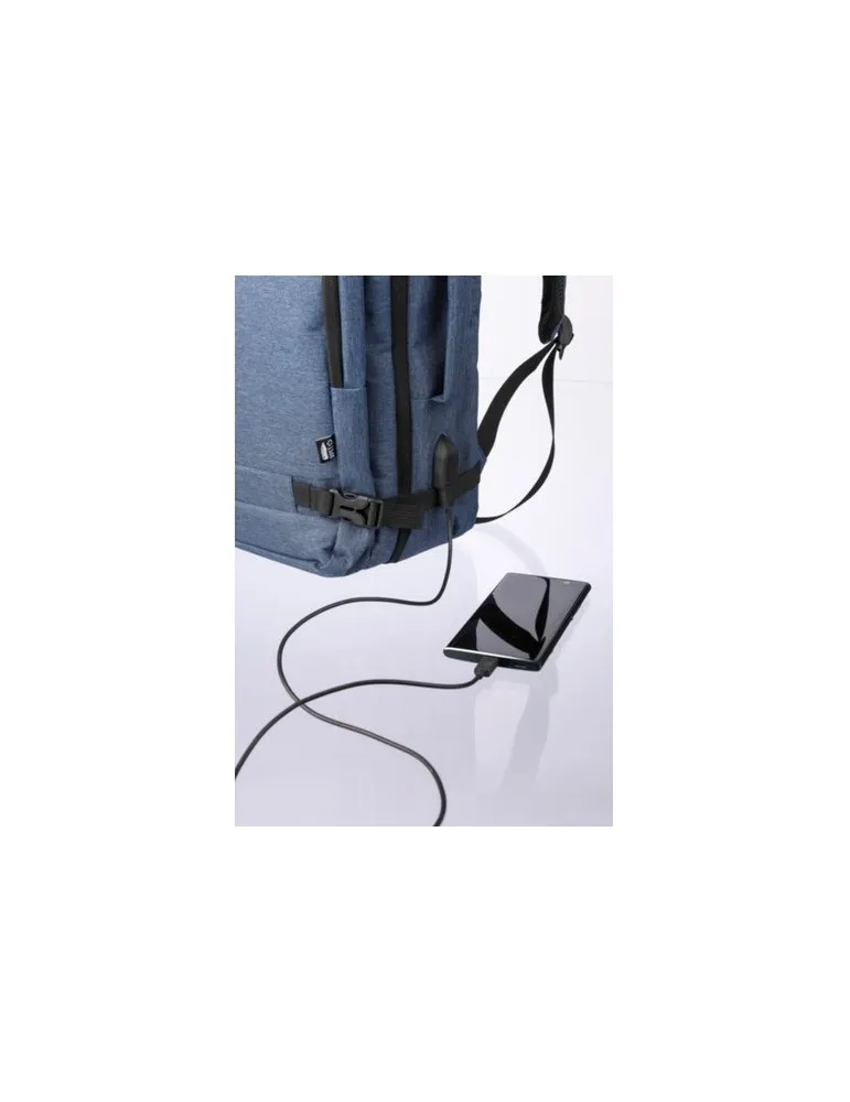 Sac à dos porte-ordinateur de 17'' en polyester rPET 300D Malcolm Personnalisé