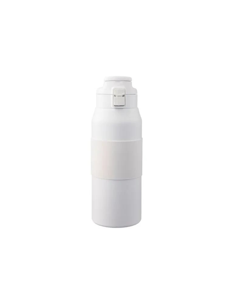 Gourde isotherme personnalisée en acier inoxydable de 800 ml Katie Matières : coton Couleurs : blanc personnalisable avec votre 