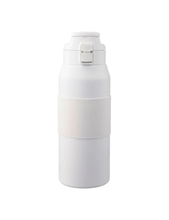 Gourde isotherme personnalisée en acier inoxydable de 800 ml Katie Matières : coton Couleurs : blanc personnalisable avec votre 