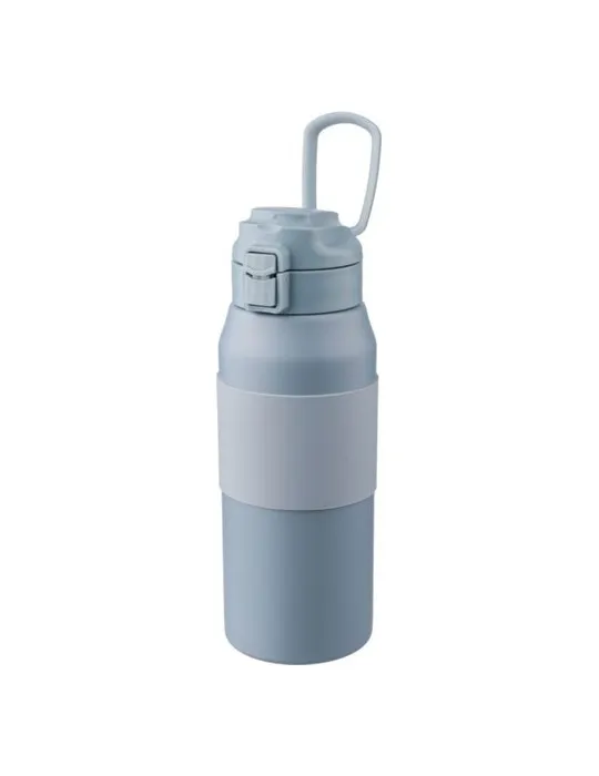 Gourde isotherme personnalisée en acier inoxydable de 800 ml Katie Matières : coton Couleurs : gris marquage laser ultra précis