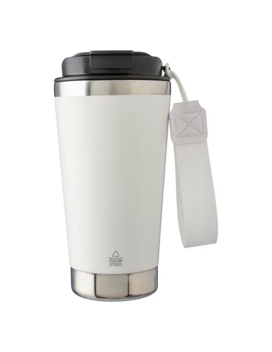 Mug isotherme écologique en acier inoxydable recyclé Kayla Matières : métal Couleurs : bleu personnalisable avec votre logo