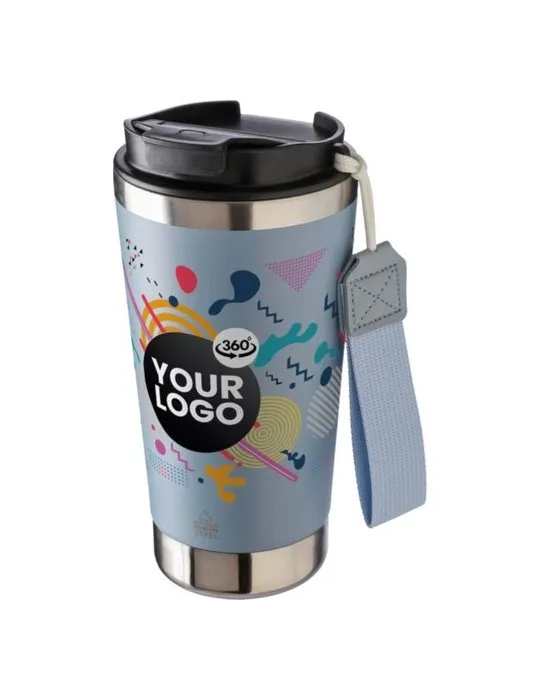 Mug isotherme écologique en acier inoxydable recyclé Kayla Matières : métal Couleurs : bleu livraison express 24h 48h