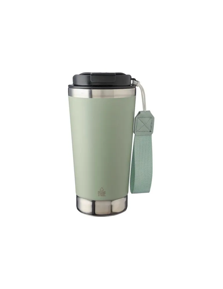 Mug isotherme écologique en acier inoxydable recyclé Kayla Matières : métal Couleurs : blanc impression haute définition