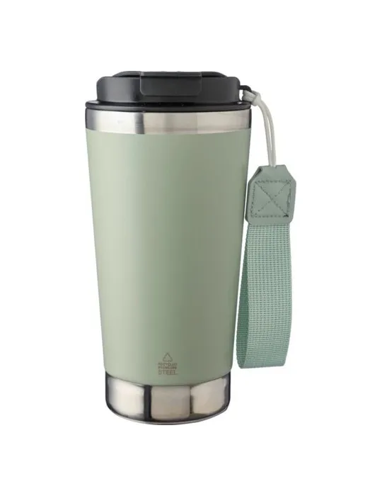 Mug isotherme écologique en acier inoxydable recyclé Kayla Matières : métal Couleurs : blanc impression haute définition