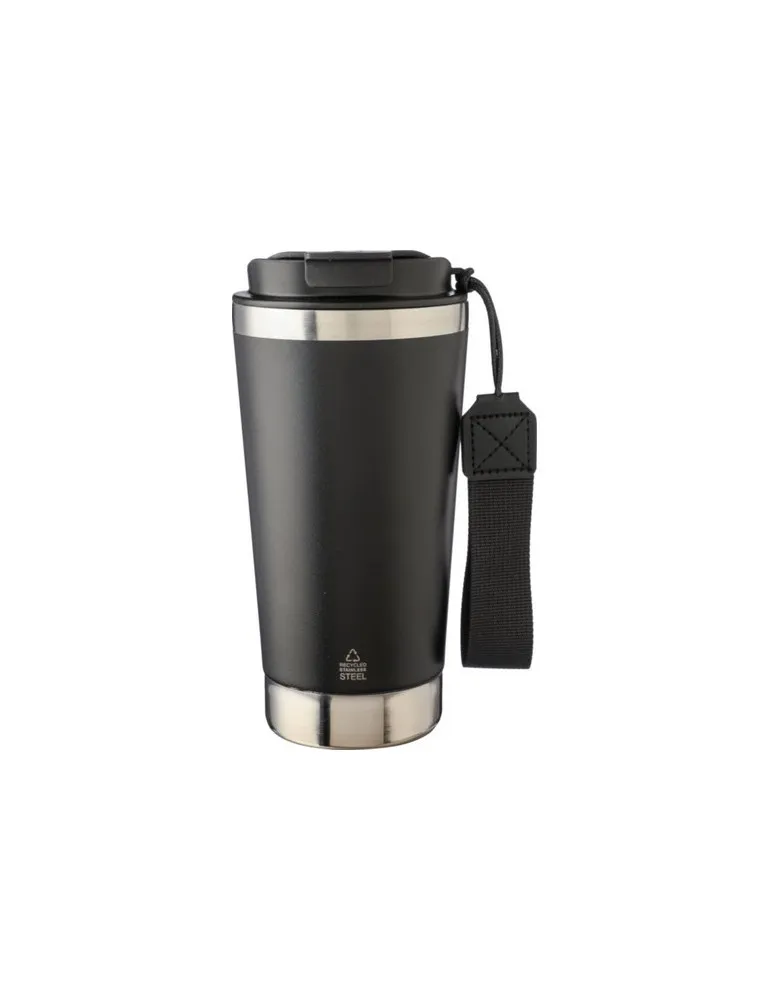 Mug isotherme écologique en acier inoxydable recyclé Kayla Matières : caoutchouc Couleurs : rouge goodies publicitaire événement