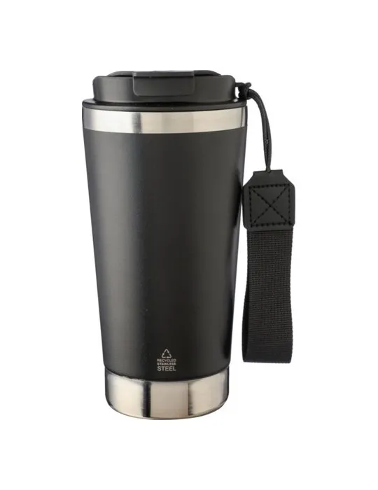 Mug isotherme écologique en acier inoxydable recyclé Kayla Matières : caoutchouc Couleurs : rouge goodies publicitaire événement