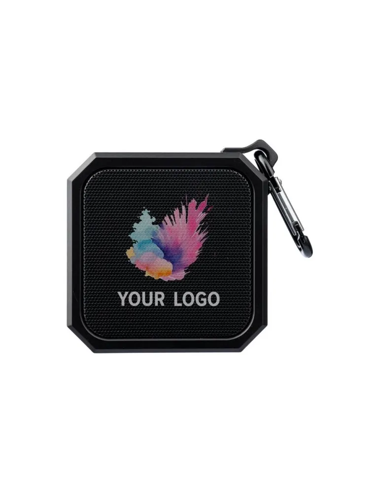 Enceinte sans fil publicitaire en ABS recyclé Lori Matières : non tissé Couleurs : argenté goodies publicitaire événementiel