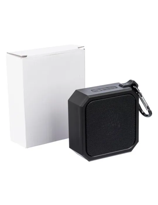 Enceinte sans fil publicitaire en ABS recyclé Lori Matières : non tissé Couleurs : argenté personnalisation rapide en France